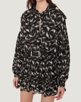 TYGA PATTERNED RUFFLE SHIRT DRESS  image number null